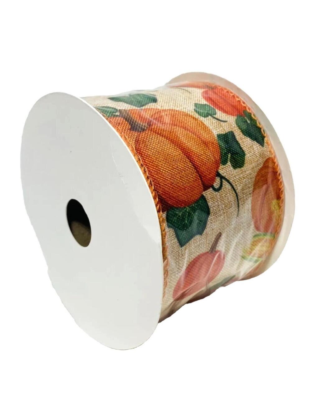 Fall Ribbon Pumpkin Autumn Ribbon 10 Yards Thanksgiving Pumpkin Harvest Mesh